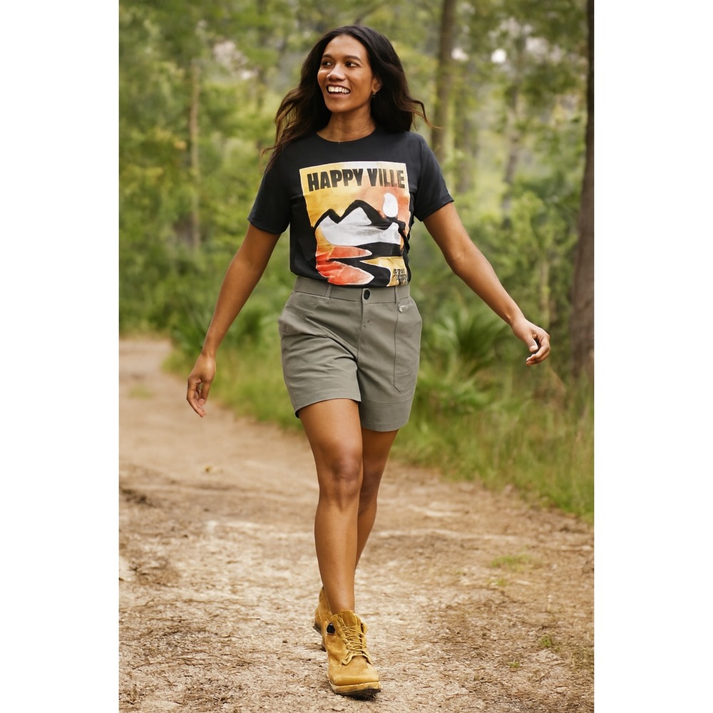 NWT REI Co-Op Women Sahara Bermuda Shorts Nylon Elastic Waist Hiking KHAKI‎ 16